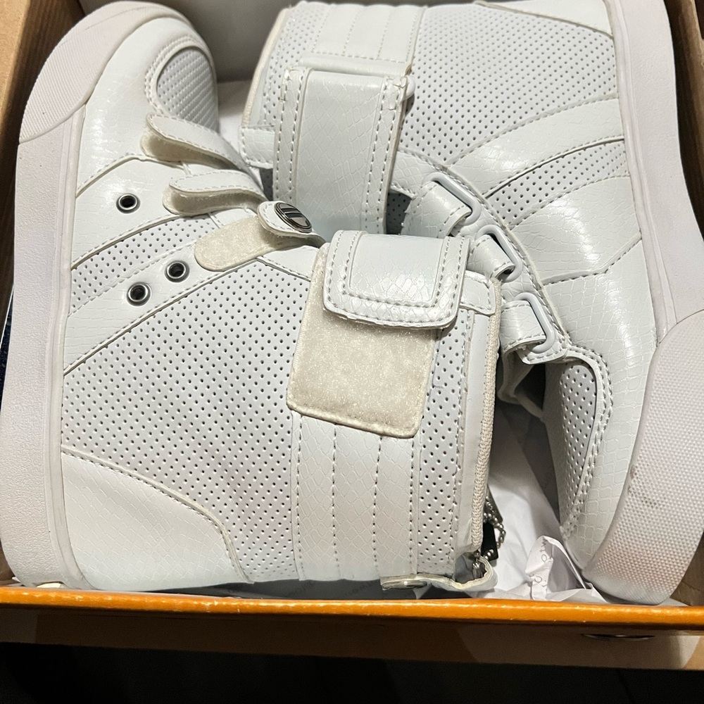 RADII Shoes Sneaker White Lace up Buckle Accent Straightjacket